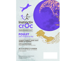 Croquette Super Premium Poulet Chaton - INSTINCTIV CROC | Alimentation Haute Qualité