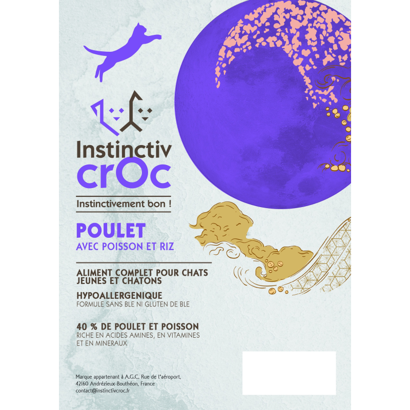 Croquette Super Premium Poulet Chaton - INSTINCTIV CROC | Alimentation Haute Qualité