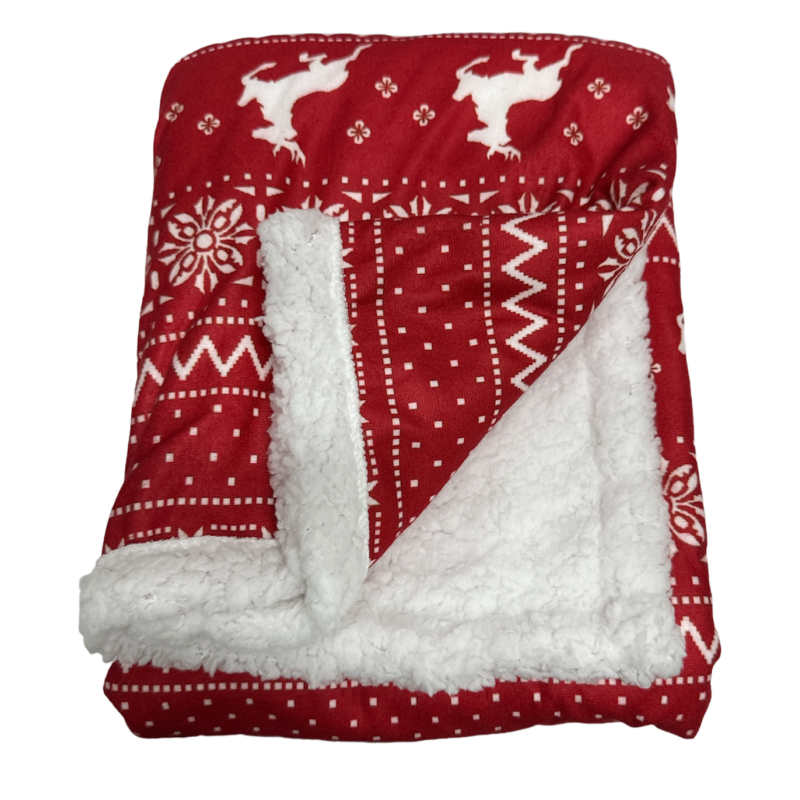 Couverture Noël Sherpa pour Chien et Chat - Rouge et Blanc
