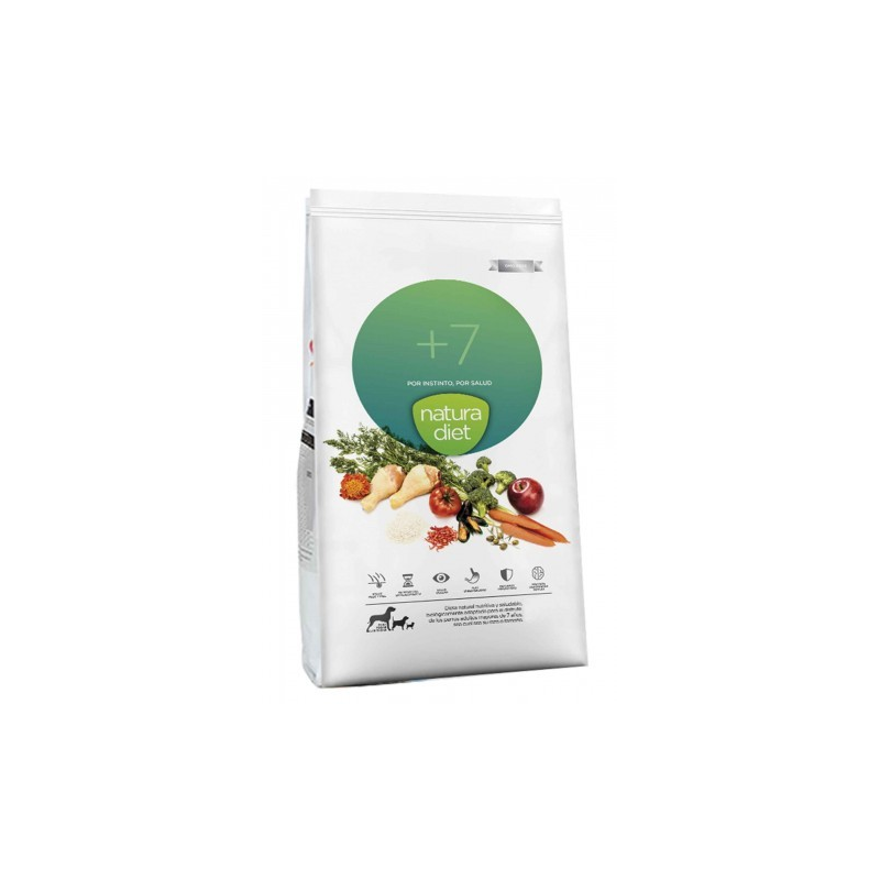 Croquettes chiens âgés au poulet Natura Diet +7 - Nourriture Premium