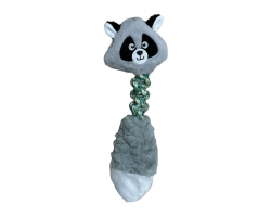 Jouet peluche raton laveur gris pour chiens - Mon ami Luki