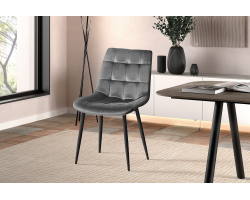 Chaise Juta Velours Gris Foncé | Meubles Elegants