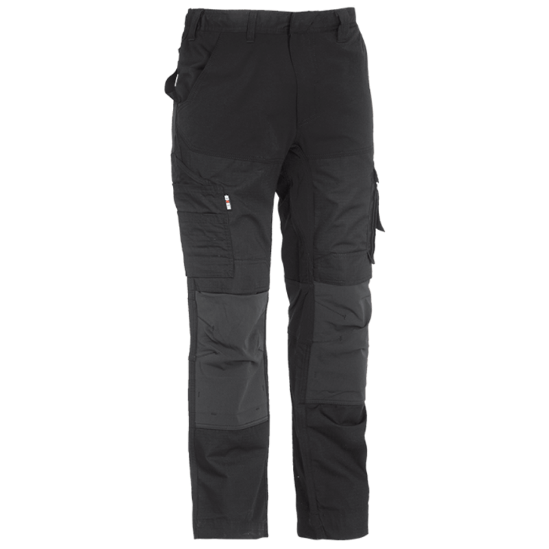 Pantalon de travail ripstop extensible Hector noir Herock - Confort et Mobilité