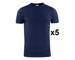 Tee shirt manches courtes marine Heavy RSX - Lot de 5
