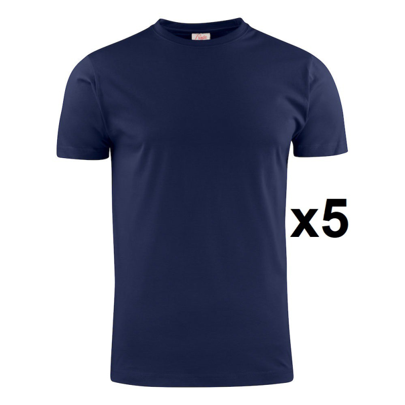Tee shirt manches courtes marine Heavy RSX - Lot de 5