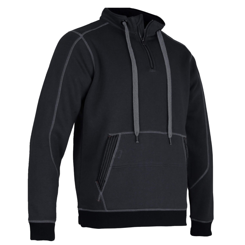 Sweat de travail col montant zippé Coffre gris LMA | Vêtements professionnels
