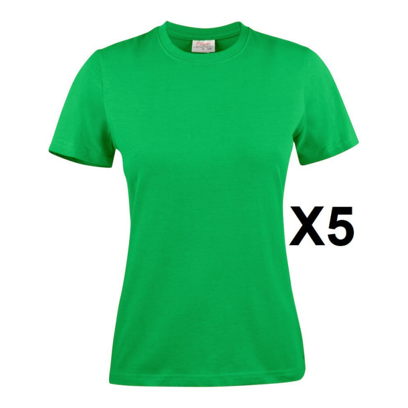 Tee shirt manches courtes femme vert Heavy RSX - Lot de 5 | Vêtements