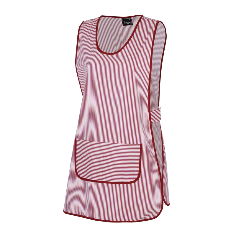 Tablier chasuble de travail rayé rouge - haute qualité