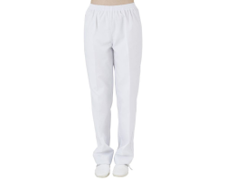 Pantalon de travail mixte blanc sans poches - Confort et hygiène