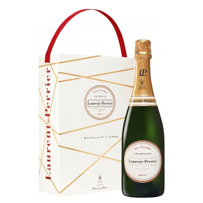 Champagne Laurent Perrier Brut 75cl + 2 verres - Boissons haut de gamme