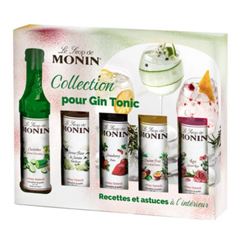 Coffret gin tonic Monin 5 x 5cl - Saveurs haut de gamme pour cocktails