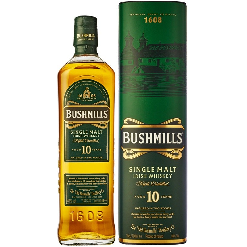 BUSHMILLS 10 ans single malt whiskey - 70 cl - Irlande