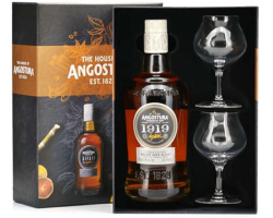 Angostura 1919 - Coffret 2 verres - Rhum Trinidad 8 ans - 70cl 40°