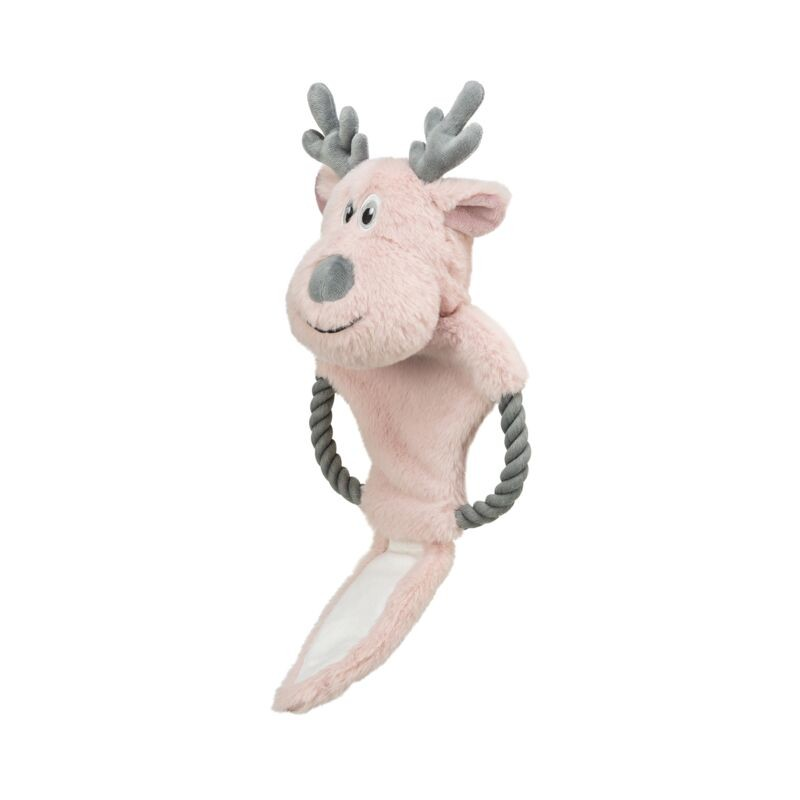 Jouet en peluche renne avec corde pour chiens - Amusant et résistant