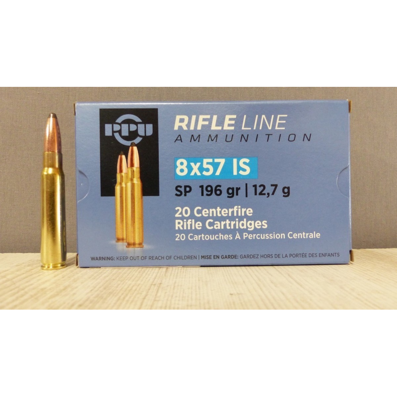 Munitions PPU 8x57 IS, 196 gr SP - Performance et Précision
