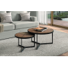 Table basse 'Laveu' en bois de manguier et métal - Set de 2