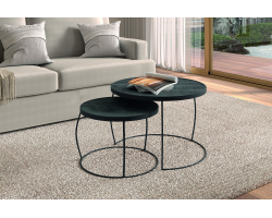 Table basse Lars en bois de manguier noir - Set de 2