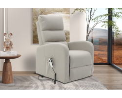 Fauteuil releveur électrique Bruges - Tissu gris clair | Confort moderne