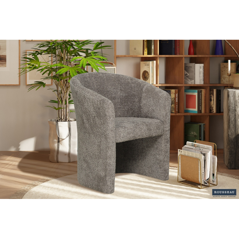 Fauteuil Charlie en boucle brun - Design scandinave pour votre salon