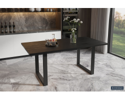 Table Nicola 180 cm en bois de manguier noir - Élégance et robustesse