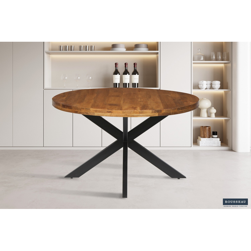 Table Maria 130 cm Ronde Bois de Manguier - Élégance et Design