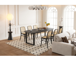 Table Tommy Ovale 220x100 cm en Bois de Manguier Noir | Meubles Contemporains