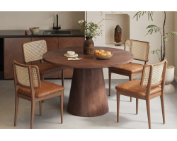 Table ronde Tommy 130 cm en bois de manguier - Meubles design
