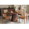 Table ronde Tommy 130 cm en bois de manguier - Meubles design