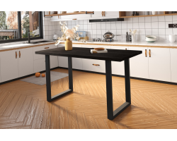Table de comptoir 'Nicola' 180 cm en bois de manguier noir – Meubles élégants