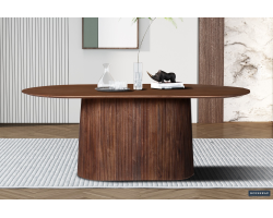 Table ovale Miguel 200 cm en bois de manguier - Meuble élégant