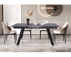 Table extensible 'Hera' 160-240 cm Rectangulaire Pierre Noir - Élégance et Praticité