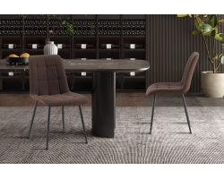 Set de 4 chaises 'Furas' PU Brun foncé - Confort et Style