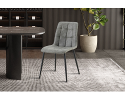 Set de 4 chaises Furas Vintage PU Gris - Meubles élégants