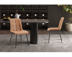 Set de 4 chaises Furas vintage PU cognac - Meubles élégants