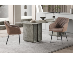 Chaise Peron en PU microfibre brun - Confort et Élégance