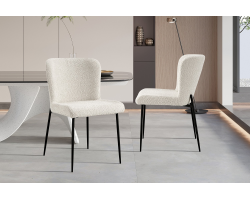 Chaise 'Lisa' Bouclé Ecru - Élégance et Confort