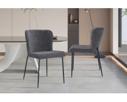 Chaise Lisa Tissu Fabb Raven 13 Gris Foncé - Élégance et Confort