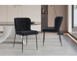 Chaise 'Lisa' Bouclé Gris Foncé - Élégance et Confort