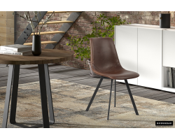 Chaise Oslo PU Brun - Élégance et Confort