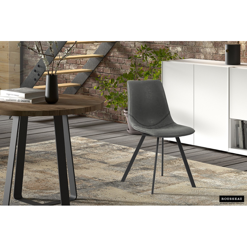 Chaise 'Oslo' PU Noir - Élégance et Confort | Meubles