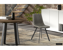 Chaise 'Oslo' PU Gris - Mobilier Vintage pour Votre Intérieur