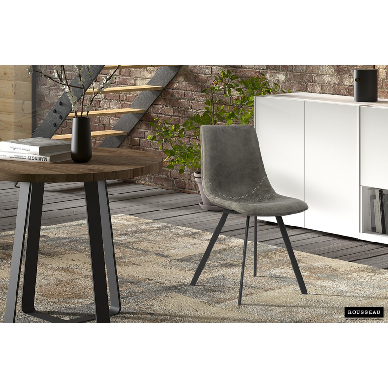 Chaise 'Oslo' PU Gris - Mobilier Vintage pour Votre Intérieur