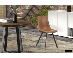 Chaise 'Oslo' PU Cognac - Confort et Élégance