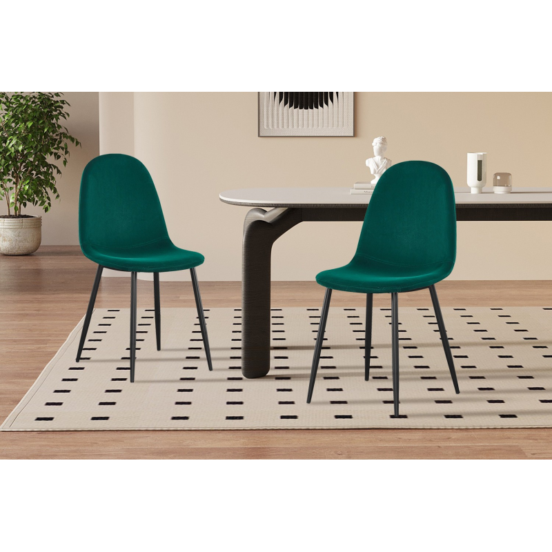Chaise Boy en velours vert - Élégance et confort pour votre intérieur
