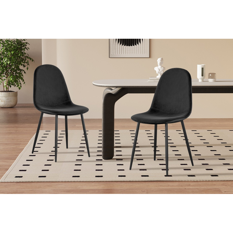 Chaise Boy Velours Noir - Élégance et Confort