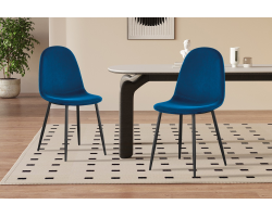 Chaise 'Boy' Velours Bleu Foncé - Élégance et Confort