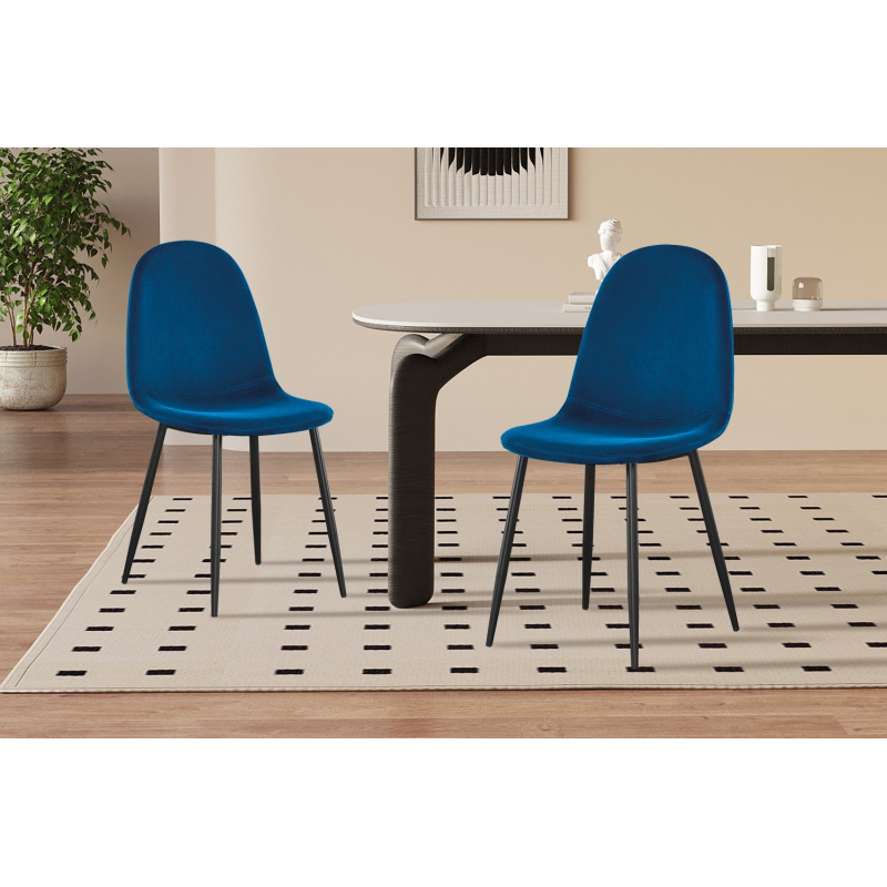 Chaise 'Boy' Velours Bleu Foncé - Élégance et Confort