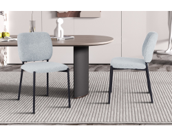 Chaise 'Sophia' en tissu gris clair - Confort et élégance