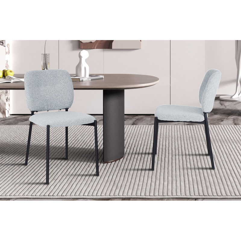 Chaise 'Sophia' en tissu gris clair - Confort et élégance