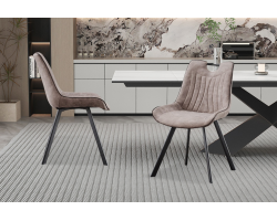 Chaise Pablo en PU Microfibre Gris - Design Moderne et Confortable